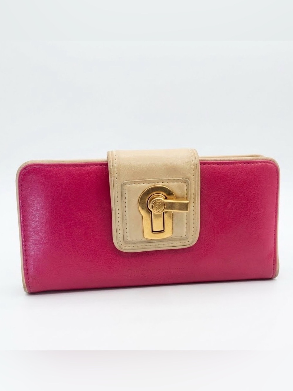 Juicy Couture Pink and Cream Leather Wallet Vintage